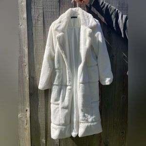 White Faux Fur Long Coat